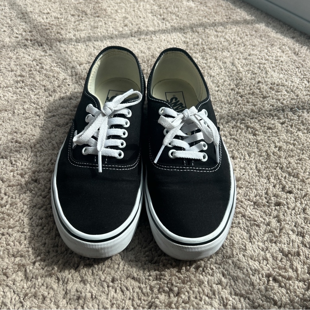 Vans Classic Black Canvas Shoes with White Accents